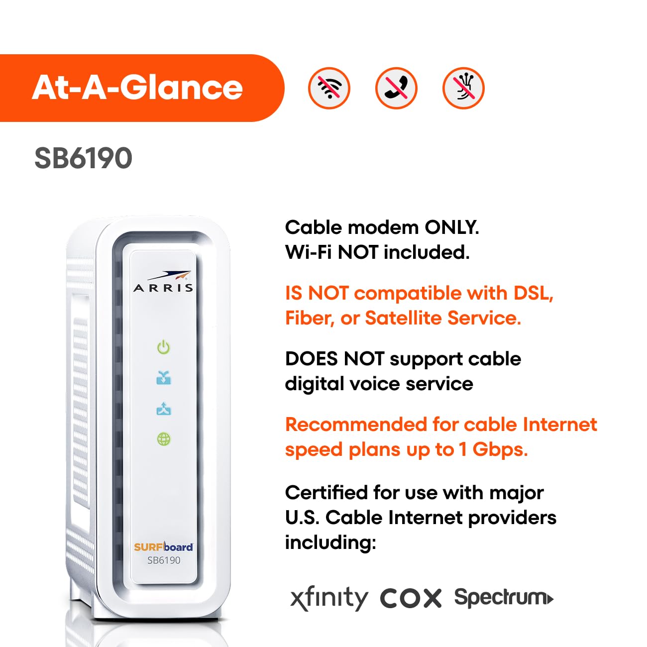 ARRIS® Surfboard® SB6190 Cable Modem